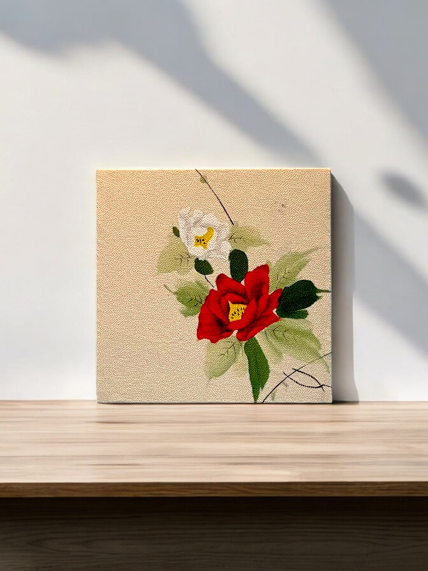 Elegant Floral Fabric Art Panel in Traditional Kyoto Nishijin Textile (002-FB)