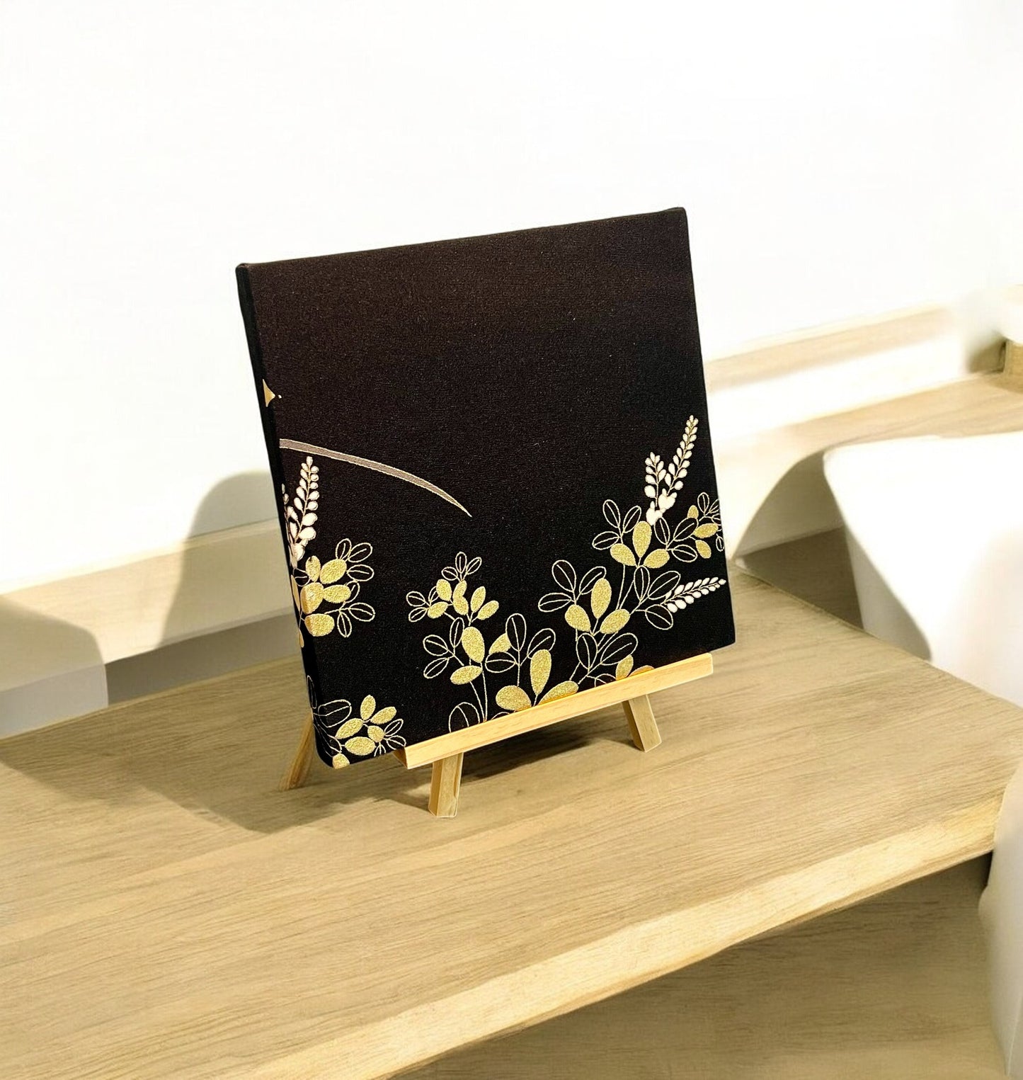 Elegant Ebony and Ivory Floral Art (006-FB)