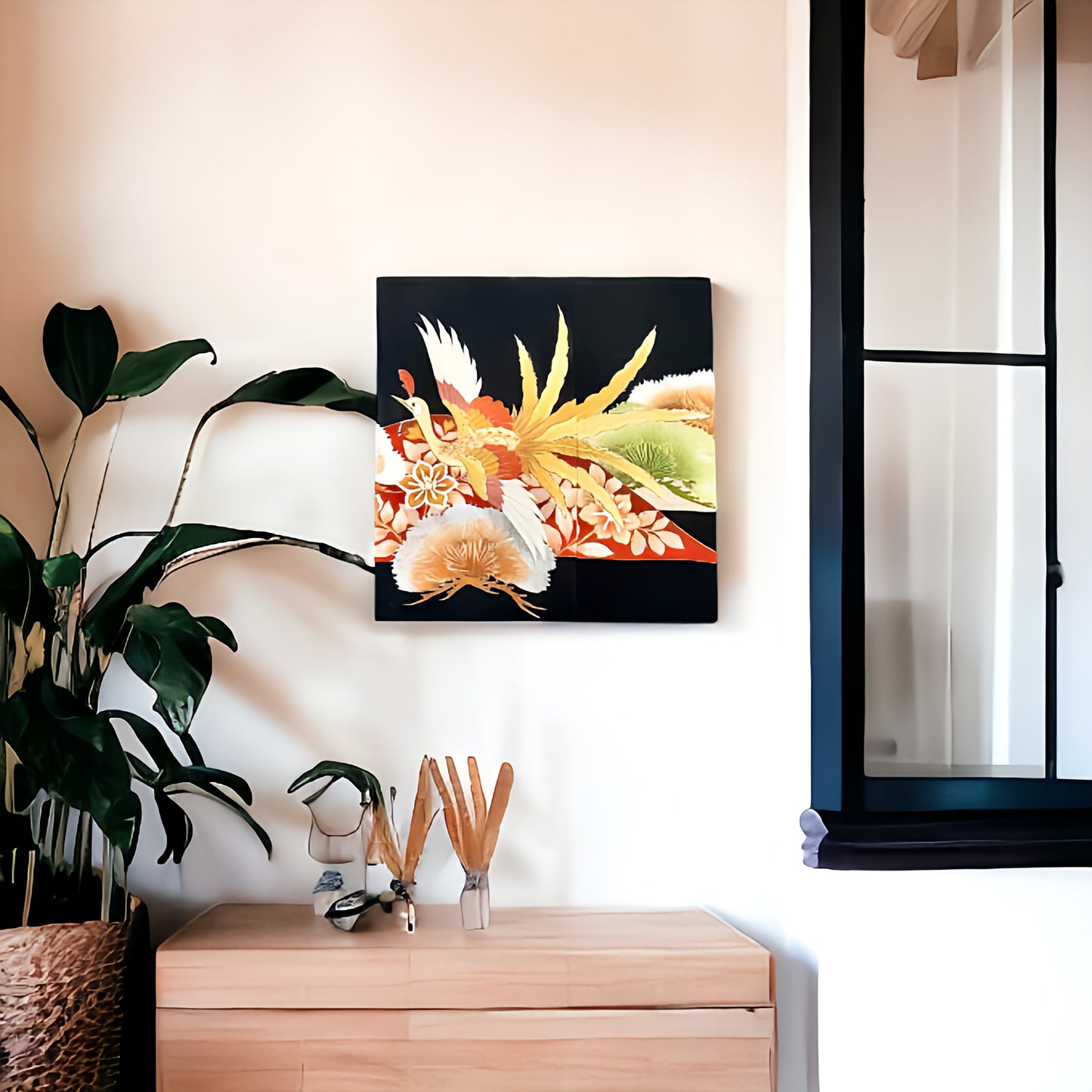 Vibrant Floral Fabric Board on Black (007-FB)