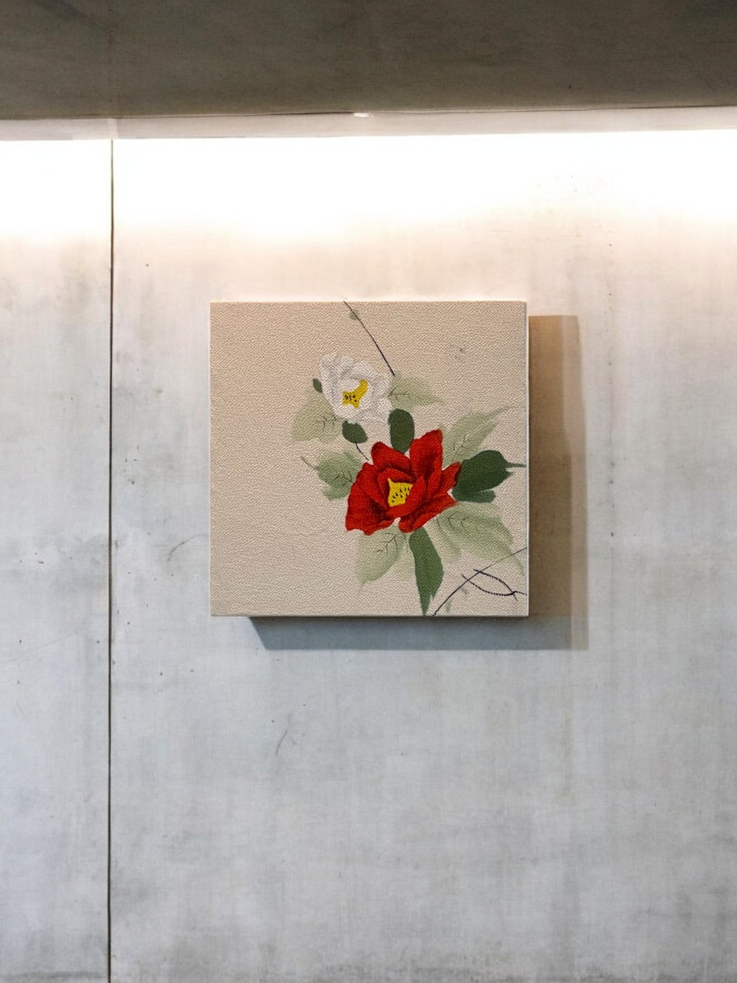 Elegant Floral Fabric Art Panel in Traditional Kyoto Nishijin Textile (002-FB)