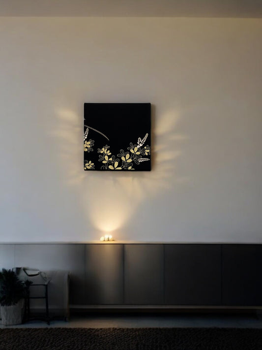 Elegant Ebony and Ivory Floral Art (006-FB)