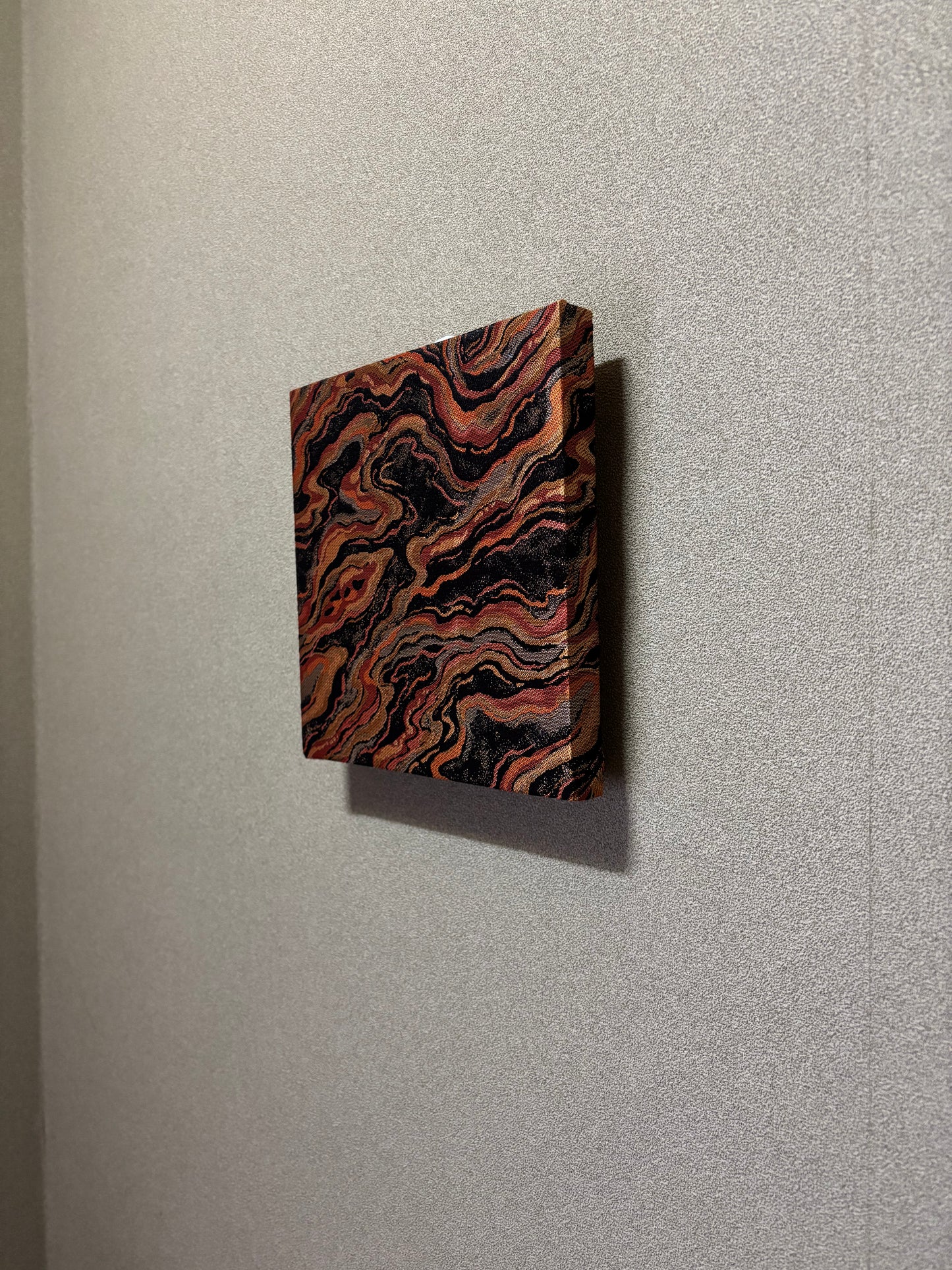 Nishijin Fabric Art Board - Copper Marble Pattern | Luxury Japanese Textile Wall Art