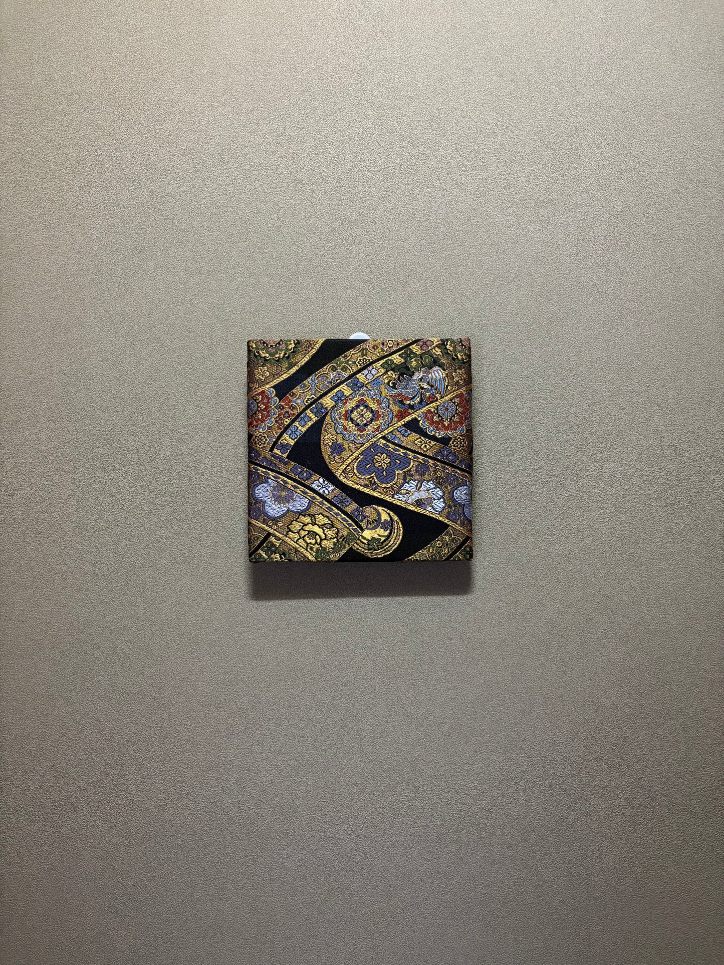 Nishijin Fabric Art Board - Royal Floral Arabesque | Luxury Japanese Obi Textile Art