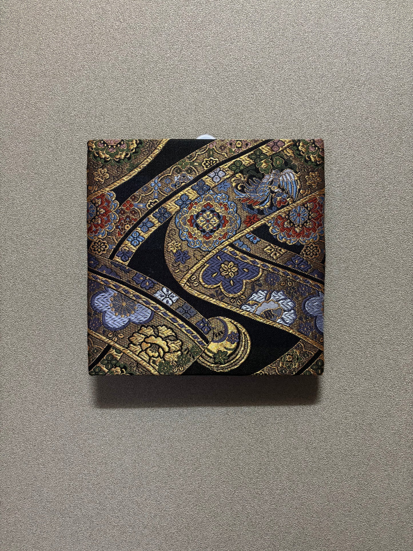 Nishijin Fabric Art Board - Royal Floral Arabesque | Luxury Japanese Obi Textile Art