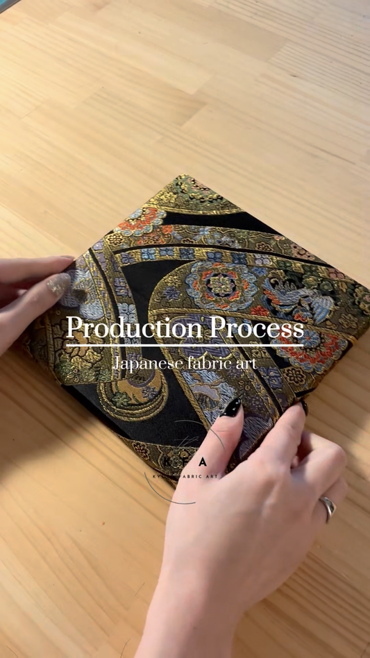 Nishijin Fabric Art Board - Royal Floral Arabesque | Luxury Japanese Obi Textile Art